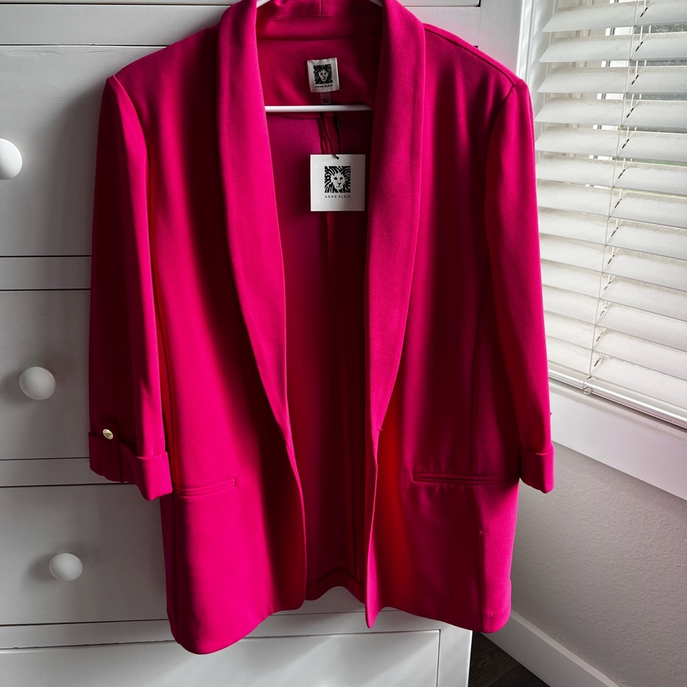 Anne Klein Pink Blazer with Classic Lapel